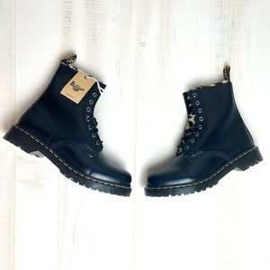 Dr. Martens 1460 Serena Leopard Faux Fur Lined Boots 10
